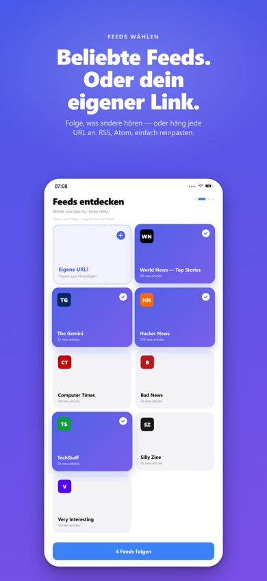 SpokenFeeds – Feed-Liste