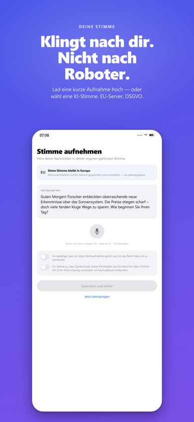 SpokenFeeds – Stimmen-Einstellungen